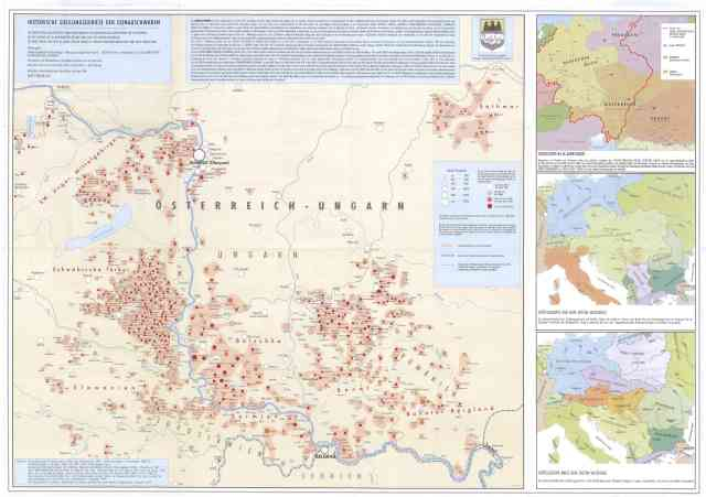 Historische Siedlungskarte der Donauschwaben
