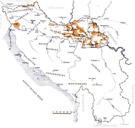 Deutsche Wohngebiete in Jugoslawien 1918 - 1941